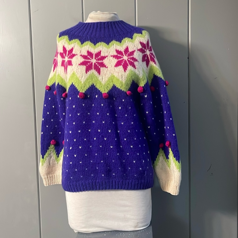 BP Nordstrom Wool Sweater Fair Isle Vintage  Cottagecore Scandi Minimal Small